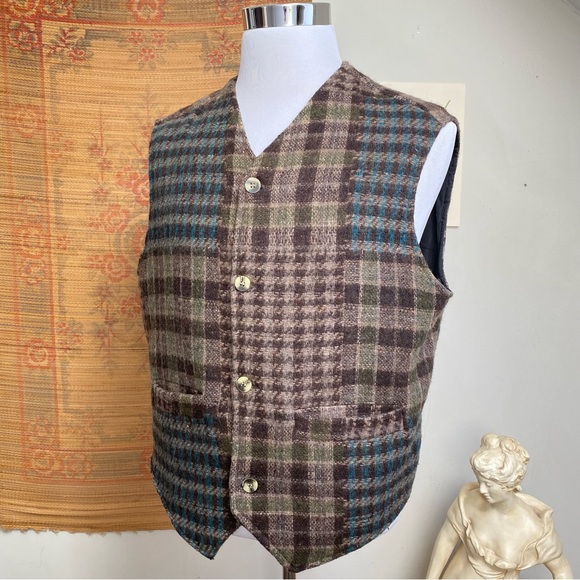 Vintage Tweed Wool Plaid Sweater Vest - Picture 13 of 14